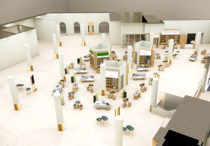 Stockmann Luxury Accessory Hall, concept render, aerial view